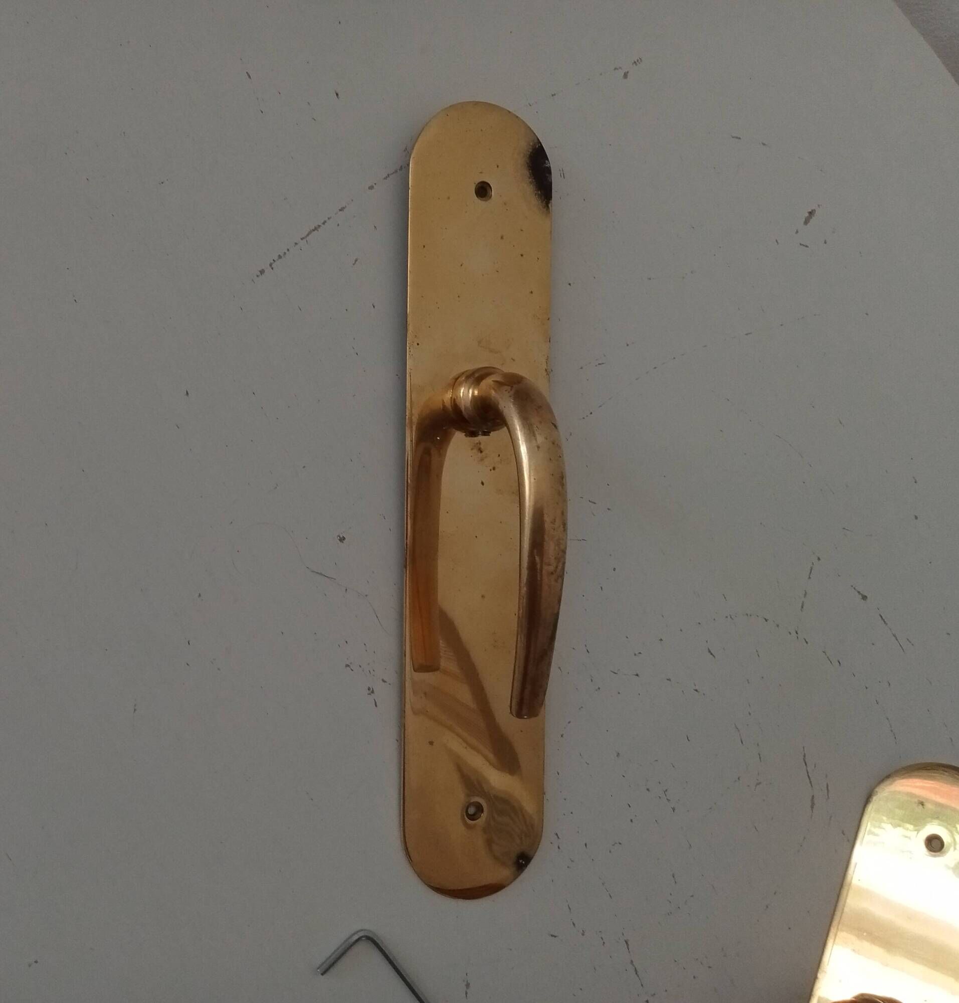 Pair of solid brass door handles