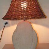 Stone shade lamp rattan 70s