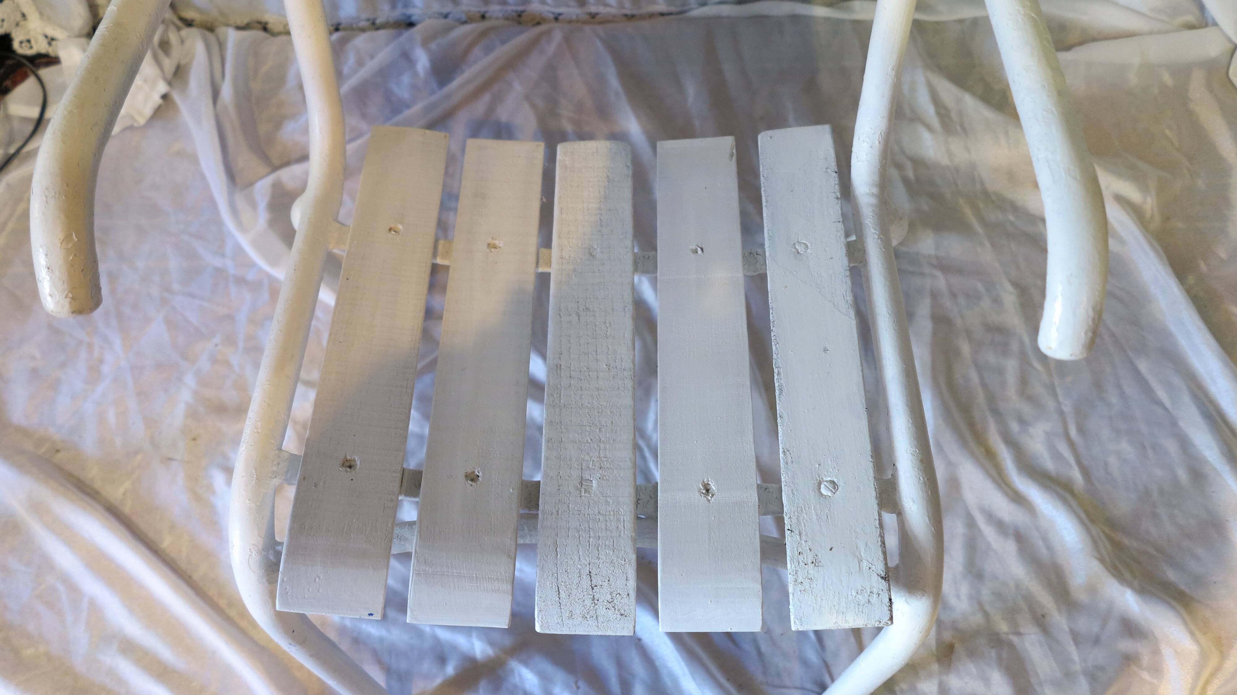 Pair of white garden armchairs