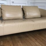 Léolux sofa in beige leather/cream new