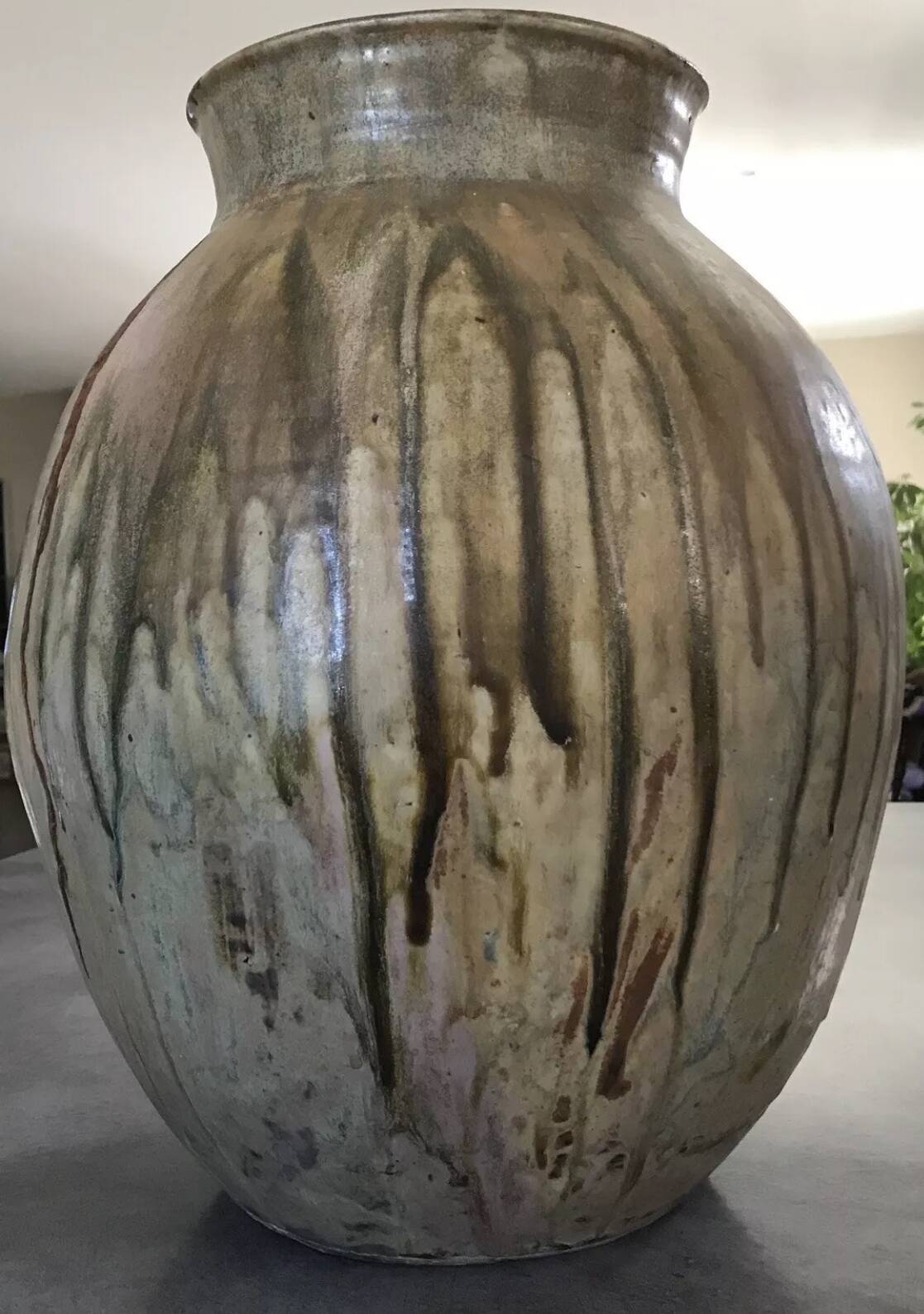 Large vase lucien arnaud sandstone from saint amand en puysaye 1920 art nouveau