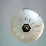 Regency glas pendant with ornate brass crown