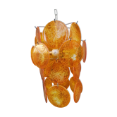 Vintage chandelier orange badge italy 1970