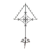 Antique church candlestick in wrought iron – 19th century