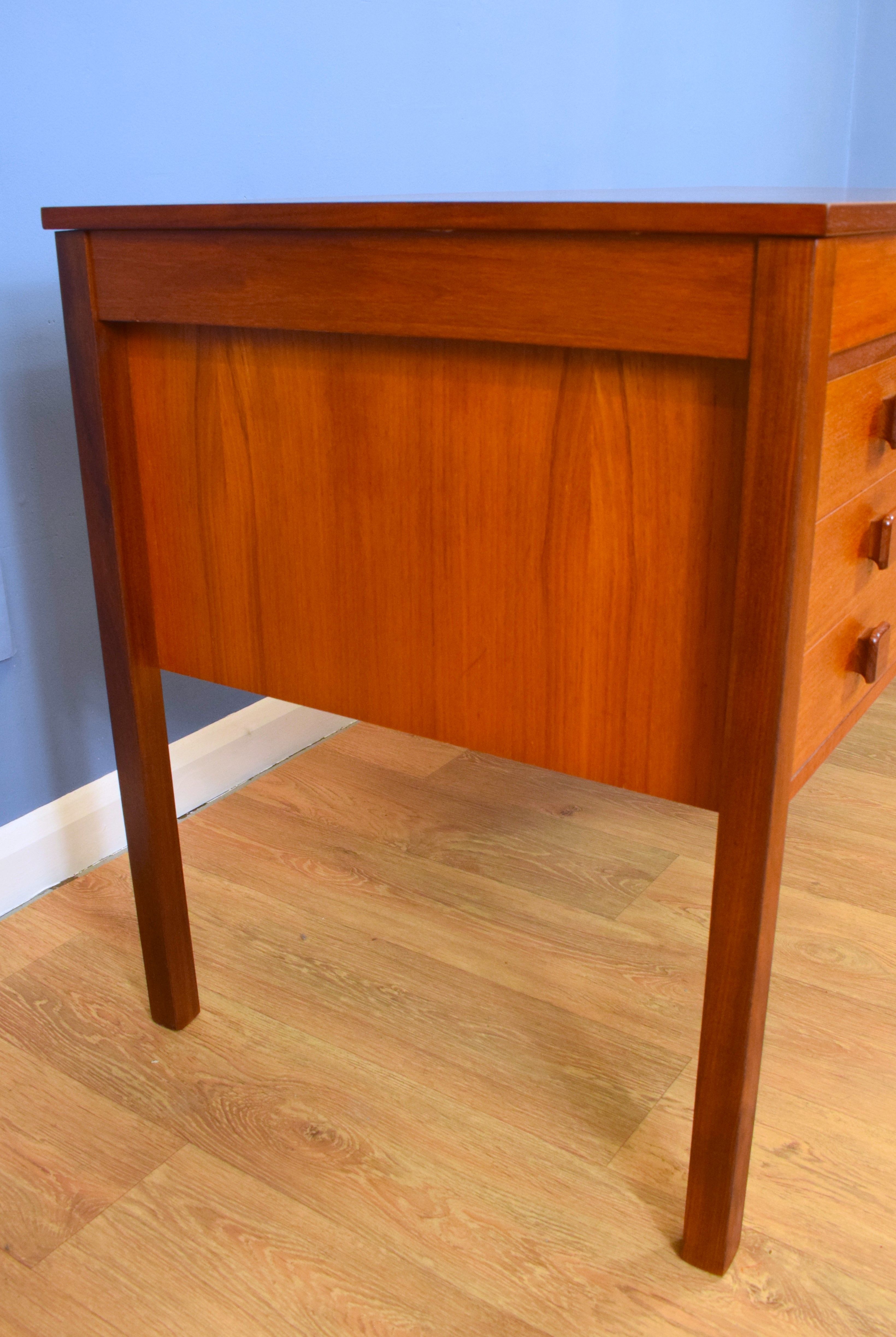 Mid Century Retro Vintage Danish 6 Drawer Teak Desk Domino Mobler 70s
