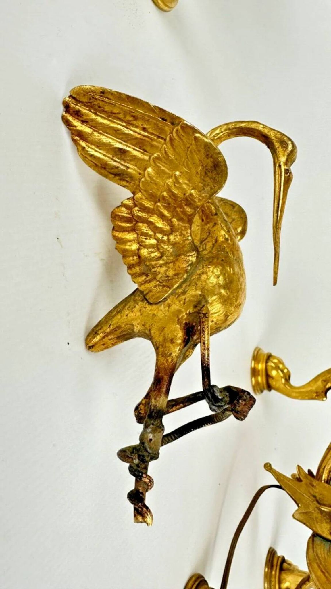 Barbedienne (attributed to), pair of candelabra with storks