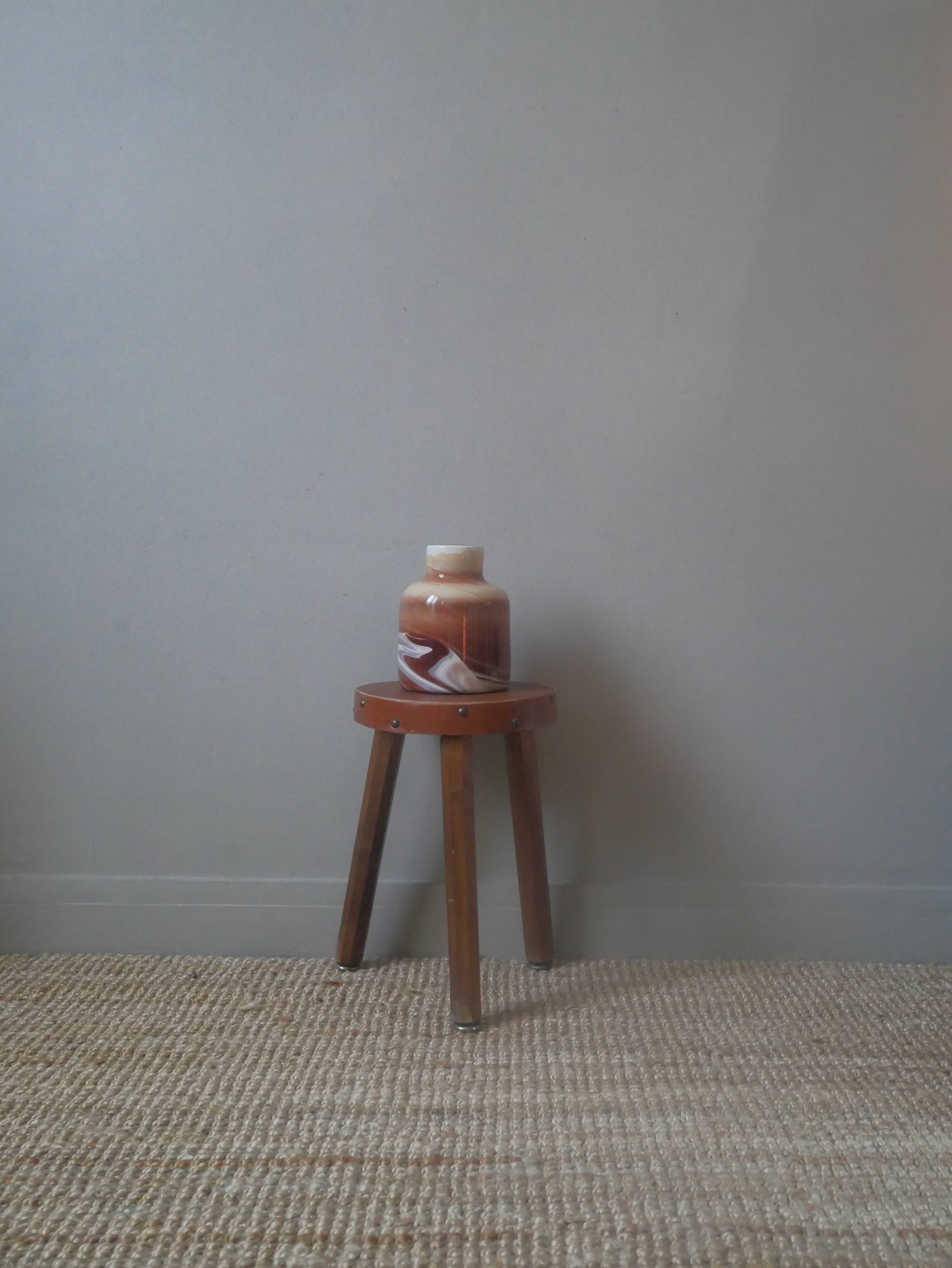 Contemporary design ceramic vase handcrafted minimalist shape brown tones