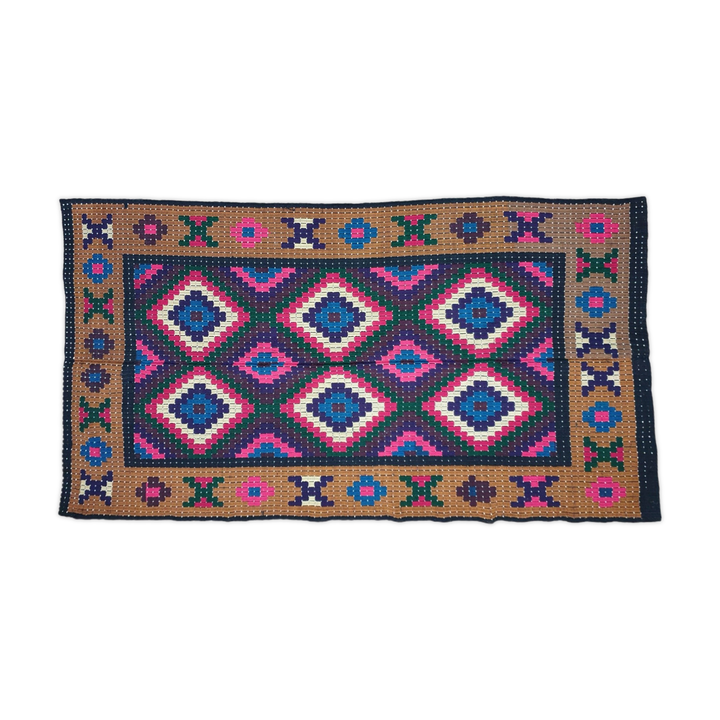 Handwoven vintage Romanian carpet 234x138cm