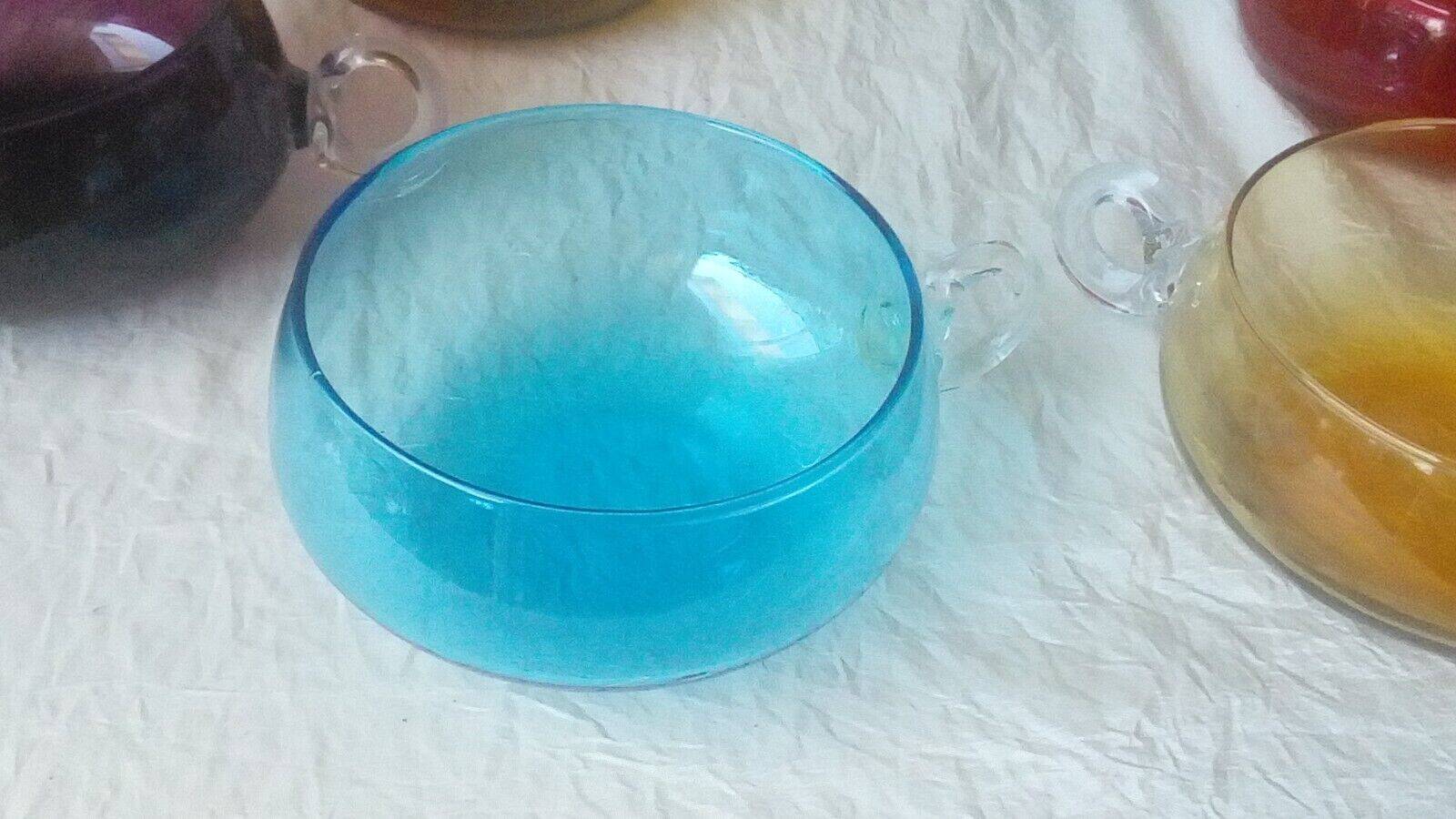 Punch glasses cups coloured glass bowls 1970s vintage