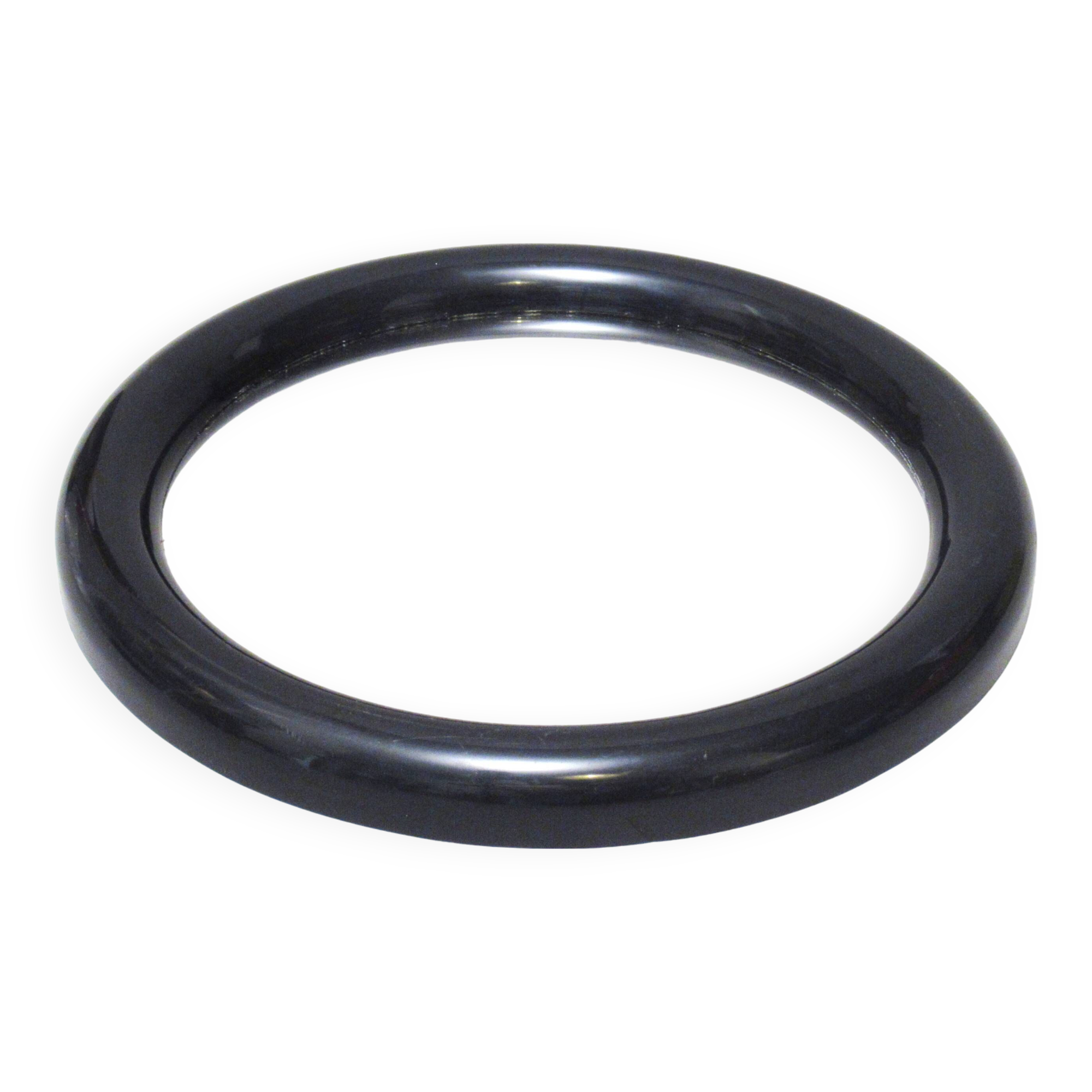 Round black plastic mirror 1970s