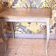 Rectangular coffee table in solid wood, painted and patinated with gold, 1950s