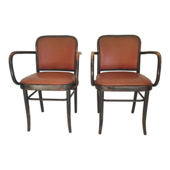 Pair of armchairs signed Thonet