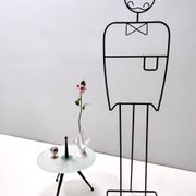 Tripod Beech and Glass Side Table in the Style of Cesare Lacca, Italy, 1980s