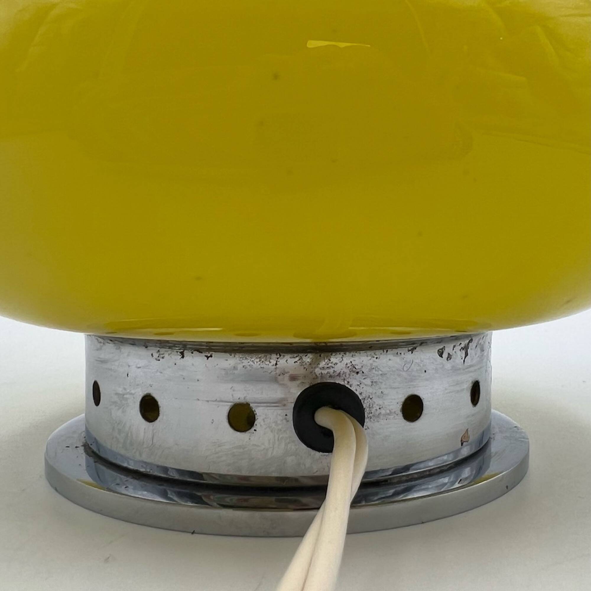 Murano Glass Yellow Table Lamp Mazzega, 60s