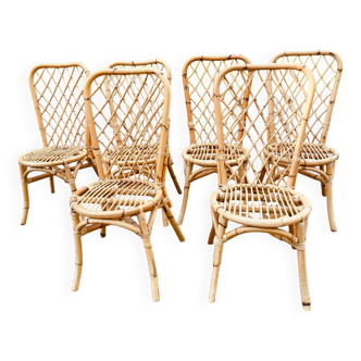 Set of 6 rattan chairs