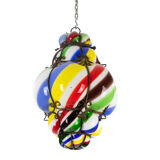 Series of polychrome glass "barley sugar" lanterns, 1950s