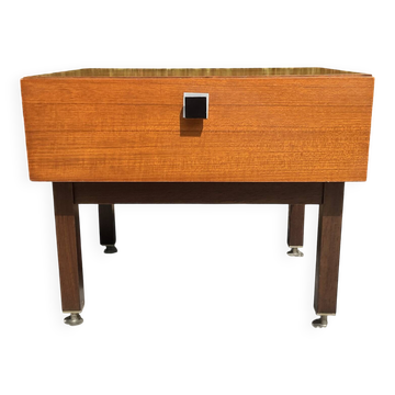 Vintage bedside table from the 60s-70s in teak.