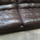 Four-seater sofa in dark brown leather from Steiner by designer Pascal Daveluy, model