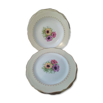 Set of 5 Plates Lamandinoise, flat and hollow