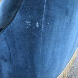 Blue velvet toad sofa