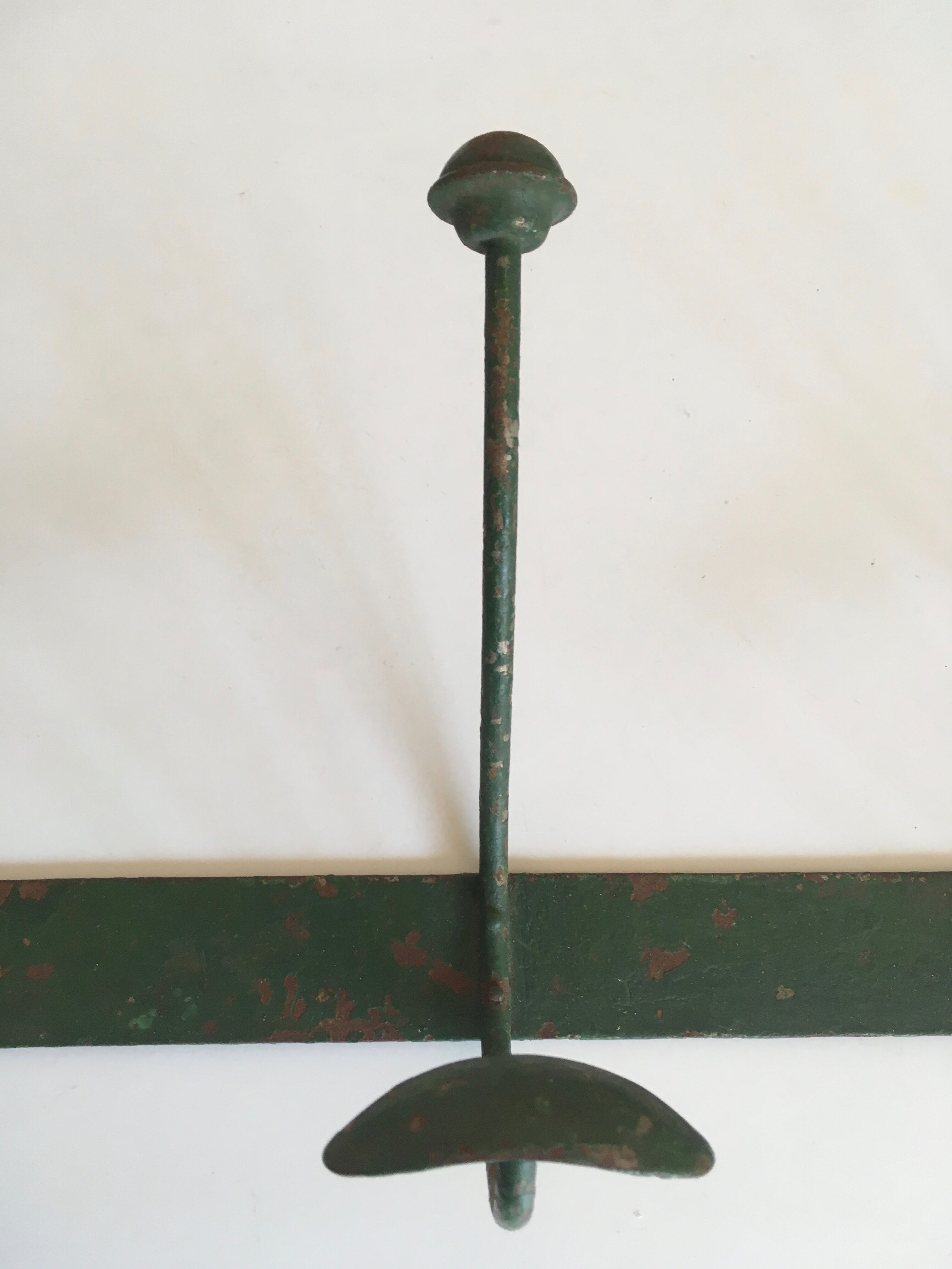 1900 green metal garden coat holder