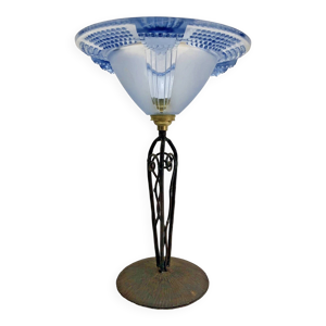 Ancienne lampe art déco - bleue