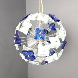 Hammered glass chandelier, 1970s