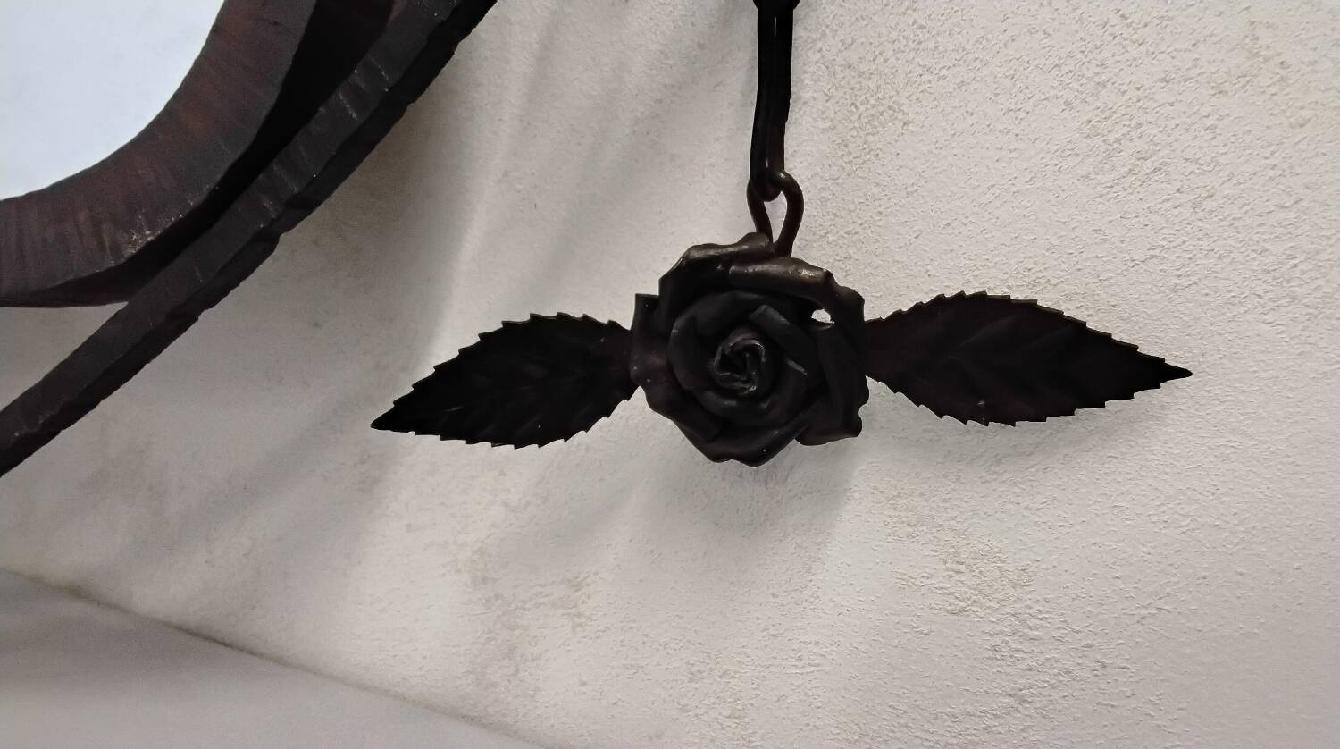 Art deco wrought iron wall mirror