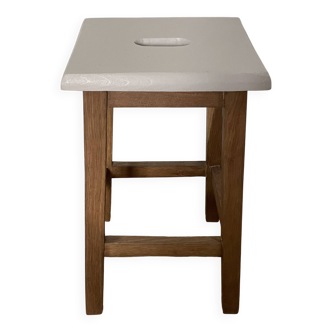 Vintage oak stool 260287