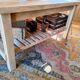 Solid raw oak table/island type "butcher's block" 180x105