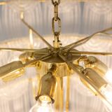 Translucent white Murano glass chandelier. Italy, contemporary work.