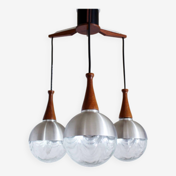 Scandinavian teak chandelier from the 60s