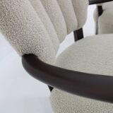1930s Pair of Jindrich Halabala Art Deco H-237 Armchairs in Bouclé, Restored