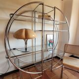 Étagère ronde chromée style Bauhaus
