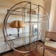 Bauhaus-style chrome round shelf