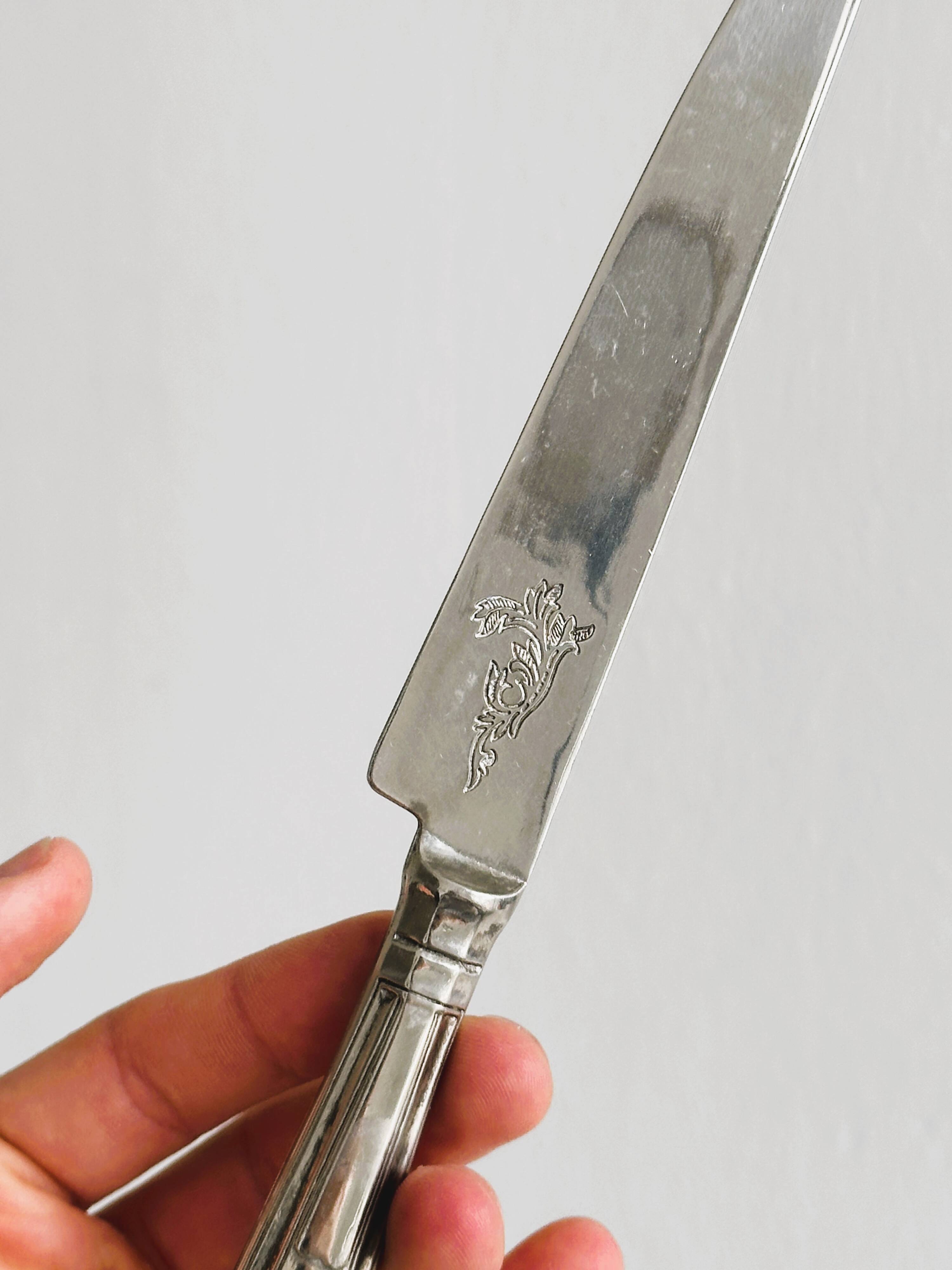 Silver metal knife