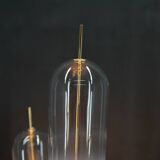 Mid-Century Modern Reed Floor Lamp Murano Glass Metal by Mazzega, Italy, 1970s