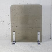 Saint-gobain firewall, chromed steel and smoked glass, france, circa 1970