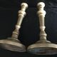 Pair of candlesticks, art nouveau, golden bronze