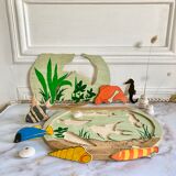 Two-game wooden vintage puzzle