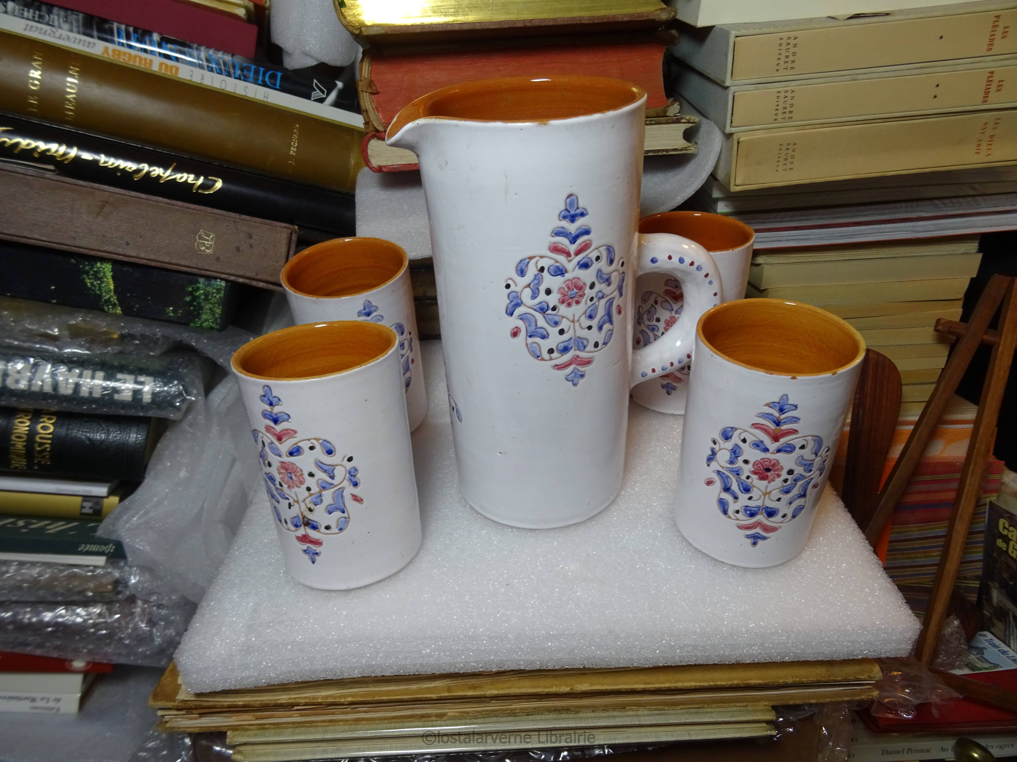 Orangeade service - pottery morocco ghrib salted - uncommon