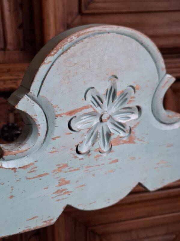 vintage turquoise wooden chairs