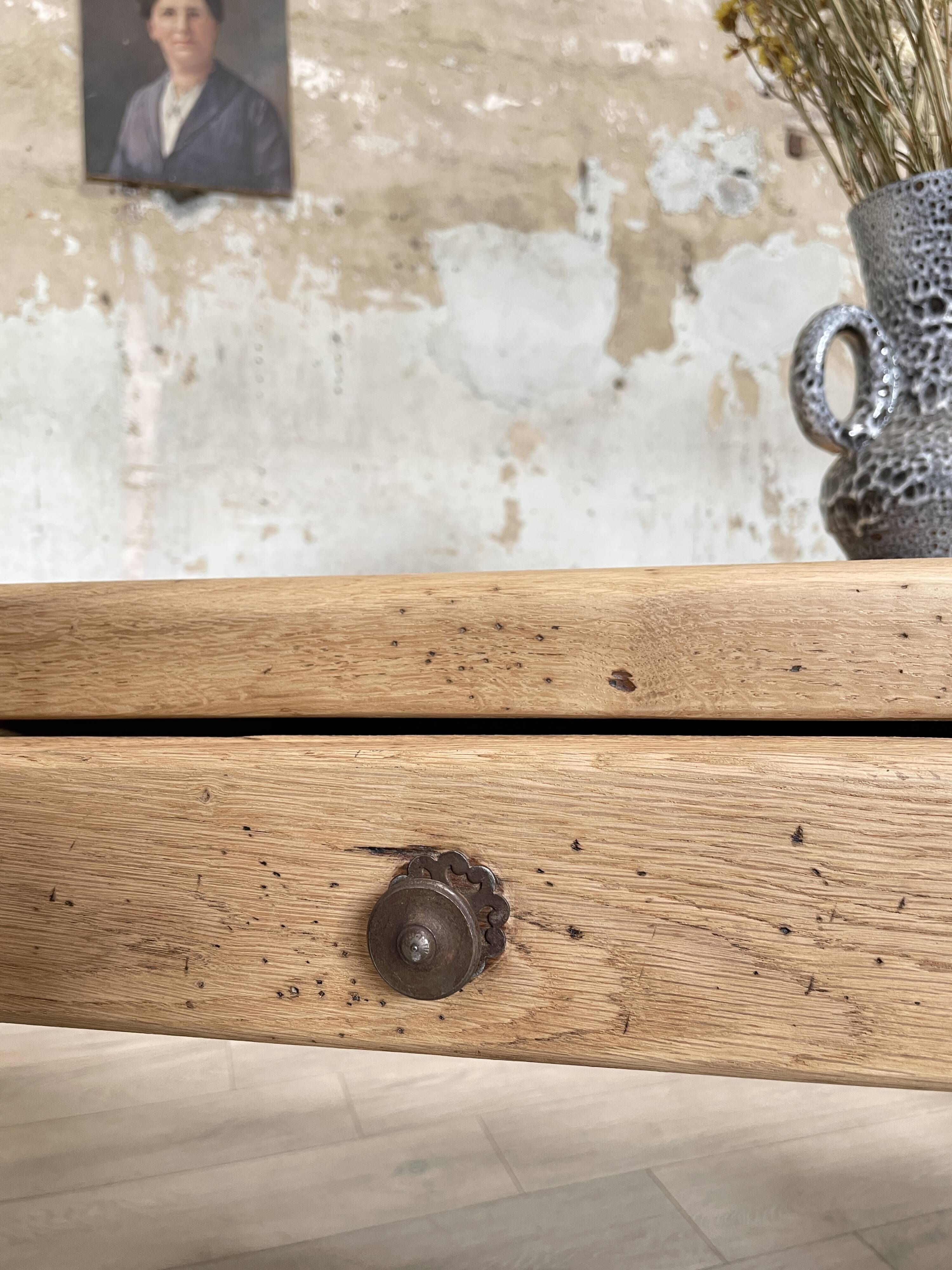 Solid oak farm table