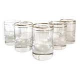 Set of 5 whisky glasses with golden edging, 1930s