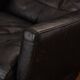 Modern Black Leather Swivel Armchair — Chrome Base — 2000s — H 107 cm