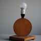 Lampe de table ronde en bois Danish Art Deco en chêne, années 1940