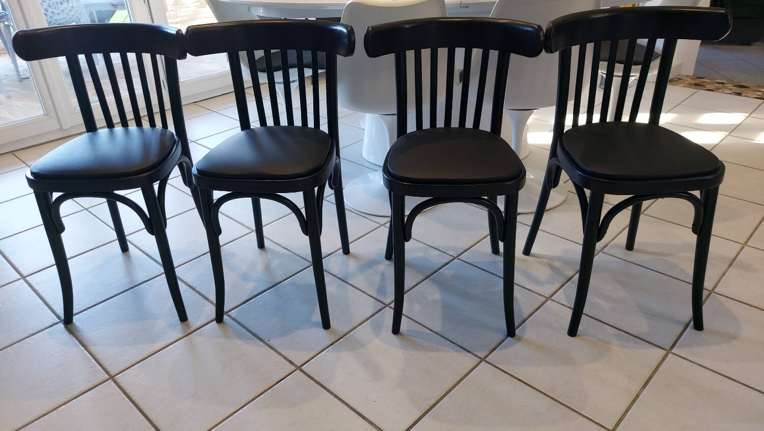 Set of 4 vintage bistro chairs from the 1970s
