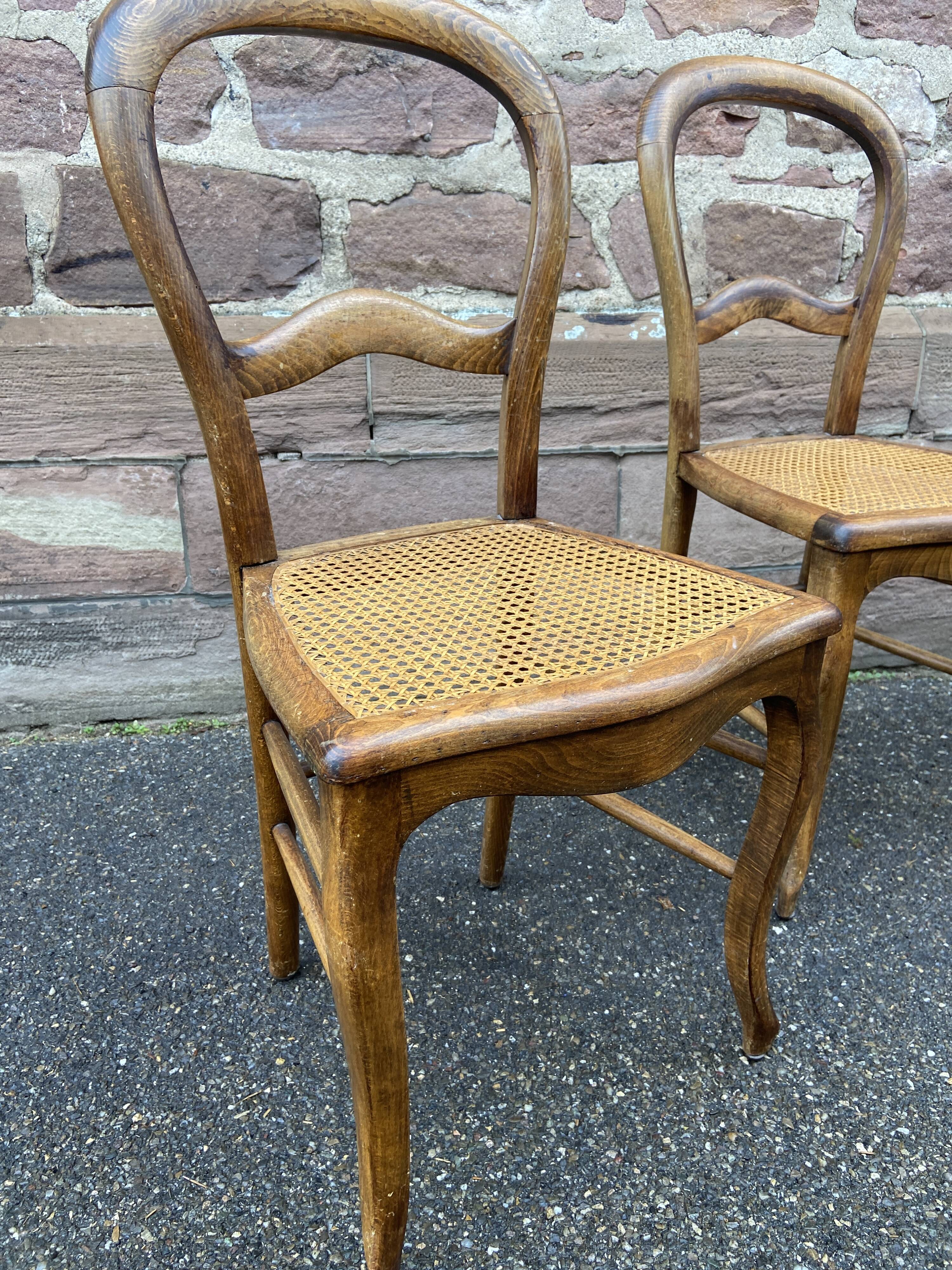 4 rustic Louis Philippe period chairs