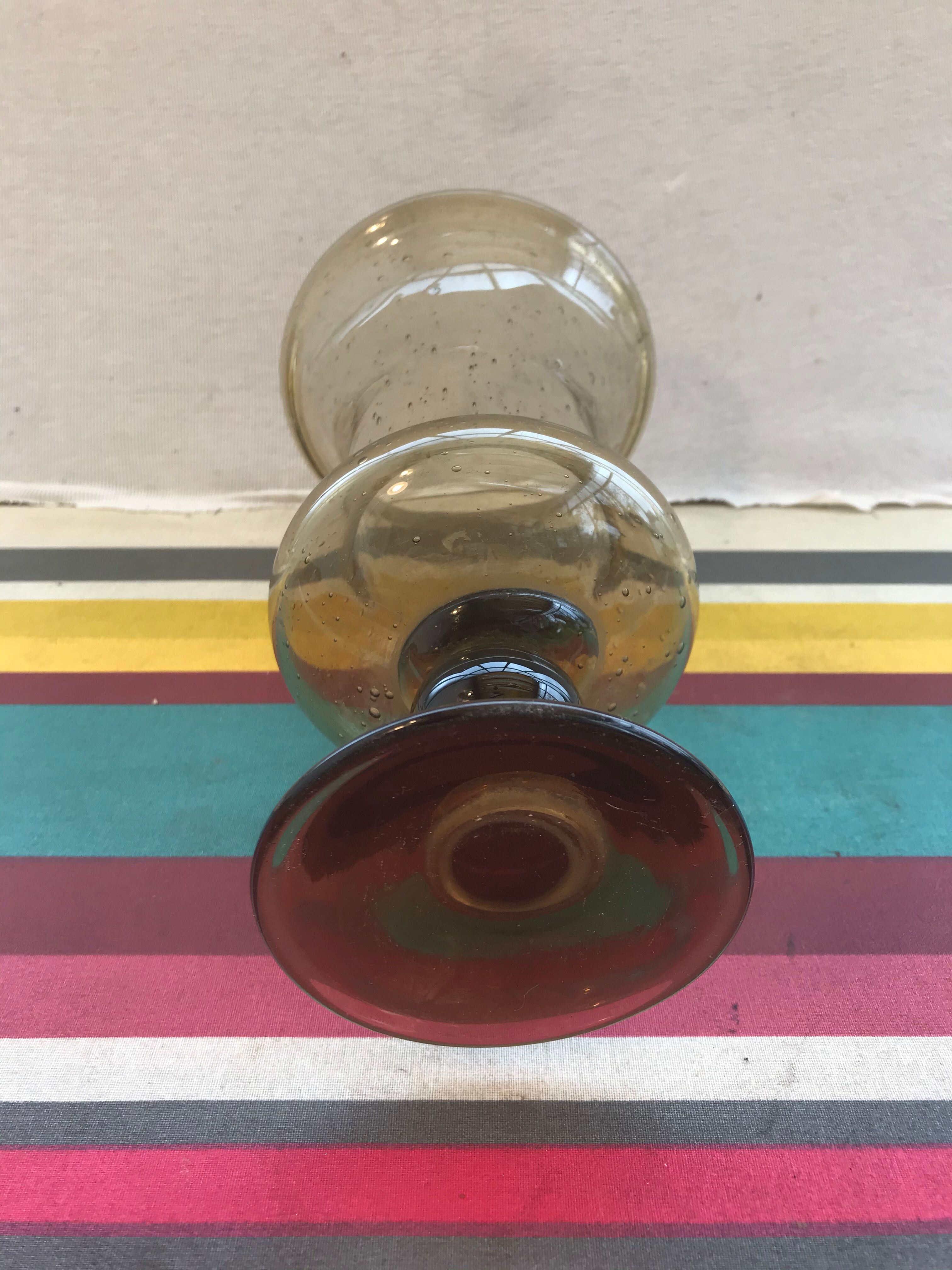 Old vase  blown glass bullé grey vintage decoration