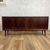 Scandinavian TV stand in rosewood signed Brouer, 60s